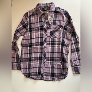 NWT Women’s Eddie Bauer Lightweight Purple Flannel Shirt Size Small Button-up